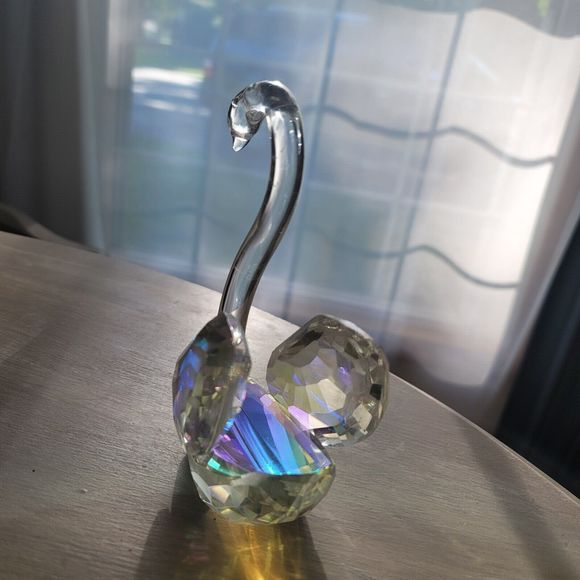 Crystal Art Glass Bird Swan Figurine Paperweight 6" Tall, unsigned - Picture 8 of 10